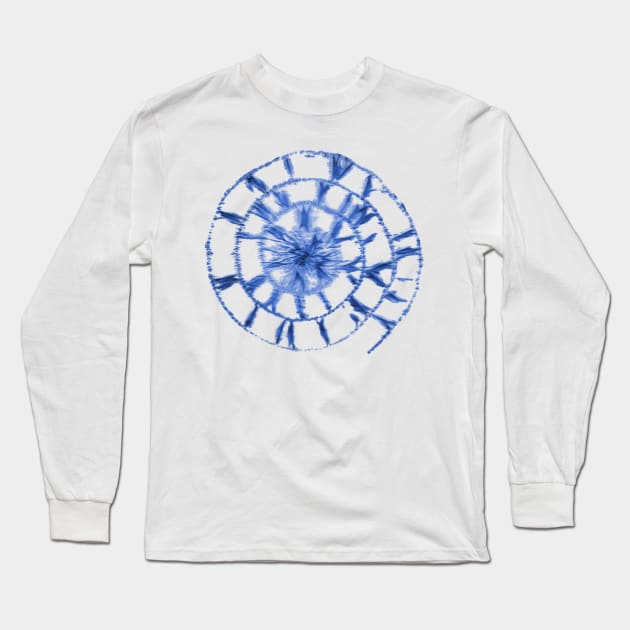 Shibori indigo pattern Long Sleeve T-Shirt by olgart